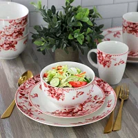 Elama Traditional Rose 16-pc. Stoneware Dinnerware Set