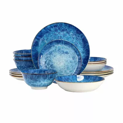 Elama Oceanus 16-pc. Porcelain Dinnerware Set