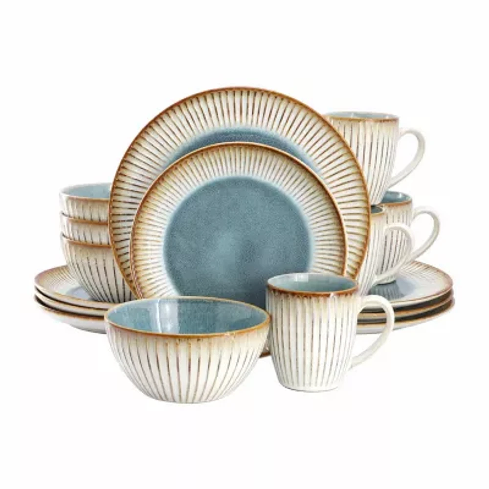 Elama Louann 16-pc. Stoneware Dinnerware Set