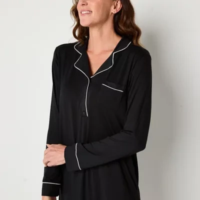 Liz Claiborne Cool and Calm Womens Long Sleeve Nightshirt