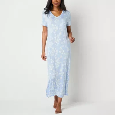 Liz Claiborne Cool and Calm Womens Short Sleeve V Neck Nightshirt