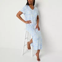 Liz Claiborne Cool and Calm Womens Short Sleeve V Neck Nightshirt