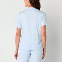 Liz Claiborne Cool and Calm Womens Short Sleeve Pajama Top