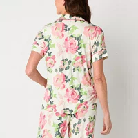 Liz Claiborne Cool and Calm Womens Short Sleeve Pajama Top