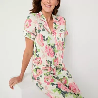 Liz Claiborne Cool and Calm Womens Short Sleeve Pajama Top