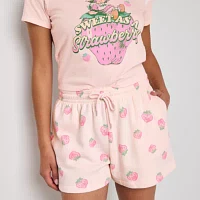 Strawberry Shortcake Fleece Womens Mid Rise Pull-On Short Juniors