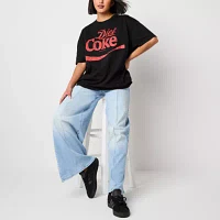 Juniors Diet Coke Oversized Tee Womens Crew Neck Short Sleeve Graphic T-Shirt