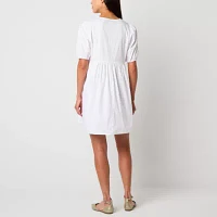 Be by CHETTA B Womens Short Sleeve Babydoll Dress