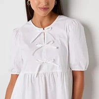 Be by CHETTA B Womens Short Sleeve Babydoll Dress