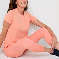 Xersion Womens Cotton Crew Neck Short Sleeve T-Shirt Tall