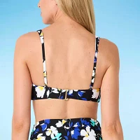 Liz Claiborne Floral Bra Bikini Swimsuit Top