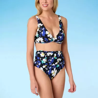 Liz Claiborne Floral Bra Bikini Swimsuit Top