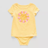 Okie Dokie Toddler Girls Adaptive Round Neck Short Sleeve Bodysuit