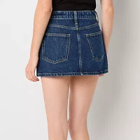 Arizona Womens Mid Rise Denim Skirt-Juniors