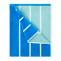 Outdoor Oasis Cabana Stripe Blue & Mint Beach Towel