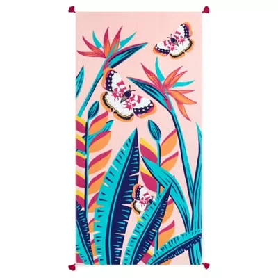 Distant Lands Oversized Butterfly Floral Beach Towel