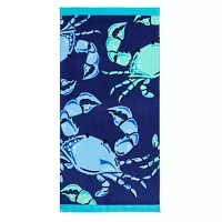 Outdoor Oasis Blue Crab Beach Towels