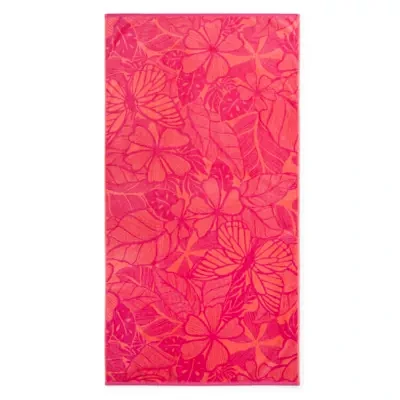 Outdoor Oasis Jacquard Butterfly Floral Beach Towel