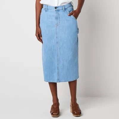 a.n.a Womens High Rise Midi Denim Skirt