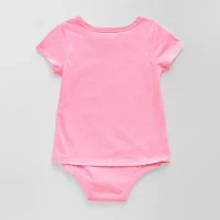 Okie Dokie Toddler Girls Adaptive Round Neck Short Sleeve Bodysuit