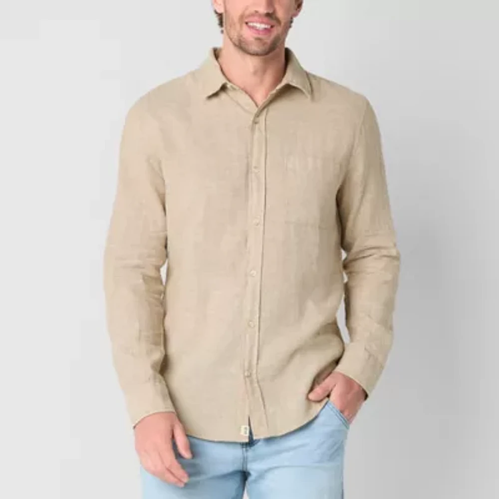 mutual weave Mens Regular Fit Long Sleeve Button-Down Shirt