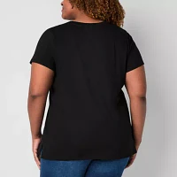 Hope & Wonder Black History Month Womens Plus Short Sleeve 'Black, Bougie Blessed' Graphic T-Shirt