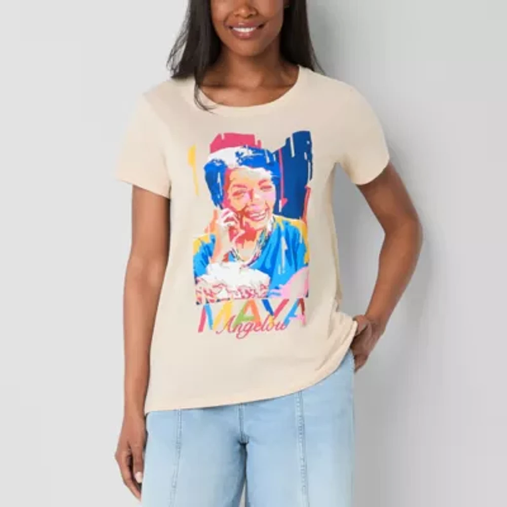 Hope & Wonder Black History Month Womens Short Sleeve 'Maya Angelou' Graphic T-Shirt