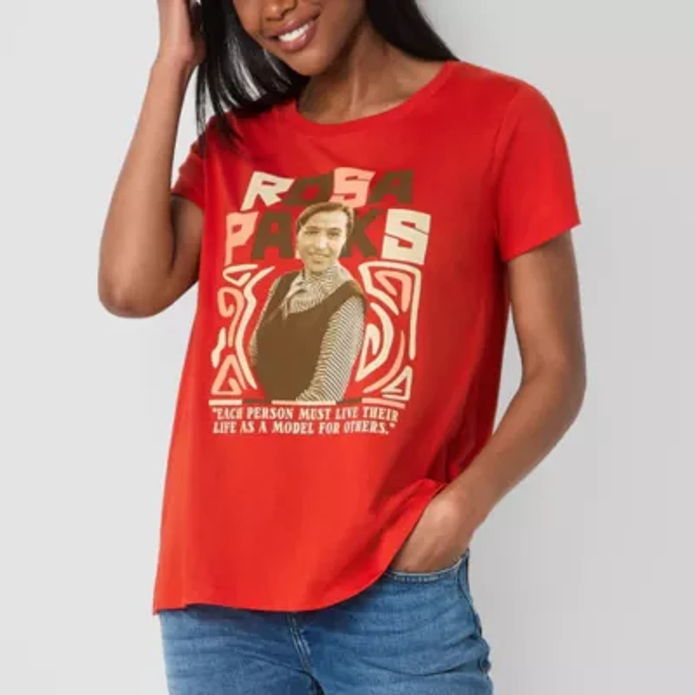 Hope & Wonder Black History Month Womens Short Sleeve 'Rosa Parks' Graphic T-Shirt