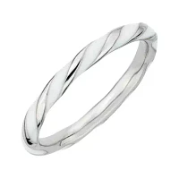 Personally Stackable Sterling Silver Enamel Twist Ring