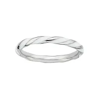 Personally Stackable Sterling Silver Enamel Twist Ring