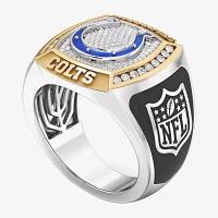 True Fans Fine Jewelry Indianapolis Colts Mens 1/2 CT. Natural White Diamond 10K Two Tone Gold Fashion Ring