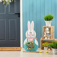 Glitzhome Wooden Bunny  Decor Easter Porch Sign