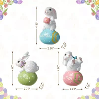 Glitzhome Resin Bunny 3-pc. Easter Tabletop Decor