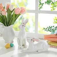 Glitzhome Resin Bunny 2-pc. Easter Tabletop Decor