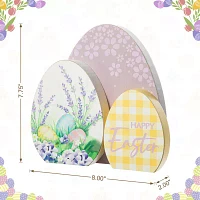 Glitzhome Wooden Eggs Easter Tabletop Decor