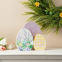 Glitzhome Wooden Eggs Easter Tabletop Decor