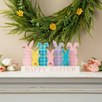 Glitzhome Wooden Bunny Family Easter Tabletop Decor