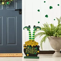 Glitzhome Pot Of Gold  Decor St. Patricks Day Porch Sign