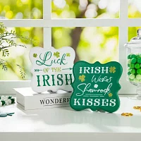 Glitzhome Wooden St. Patricks Day Tabletop Decor