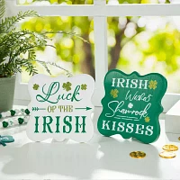 Glitzhome Wooden St. Patricks Day Tabletop Decor