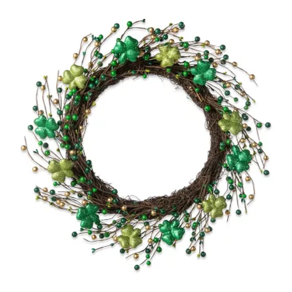 Glitzhome Shamrock Berry Indoor Wreath