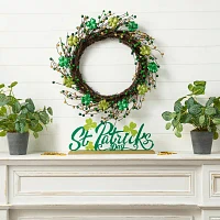 Glitzhome Shamrock Berry Indoor Wreath