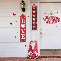 Glitzhome House-Shaped  Decor Valentines Day Porch Sign