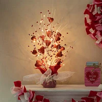 Glitzhome Lighted  Heart Tree Valentines Day Tabletop Decor