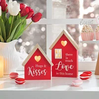 Glitzhome 2-pc. Lighted Valentines Day Tabletop Decor