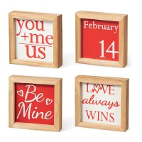 Glitzhome Block 4-pc. Valentines Day Tabletop Decor