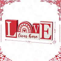 Glitzhome Wooden Love Valentines Day Tabletop Decor