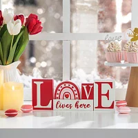 Glitzhome Wooden Love Valentines Day Tabletop Decor