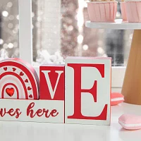 Glitzhome Wooden Love Valentines Day Tabletop Decor