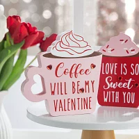 Glitzhome Wooden 2-pc. Valentines Day Tabletop Decor